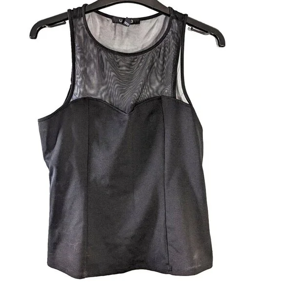 U 2 B Woman’s Mesh Top Black Tank Camisole Top Large (L) - Picture 8 of 8